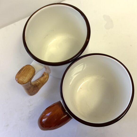 Vintage Lefton Mom & Dad Mugs Boot & Pipe Handles Novelty Cups - Picture 7 of 10